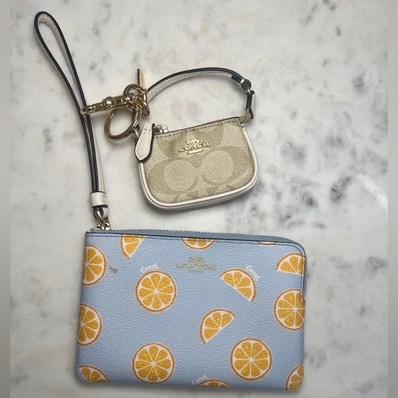 Coach Bundle - Mini Nolita Charm and Citrus Wristlet - Picture 1 of 11